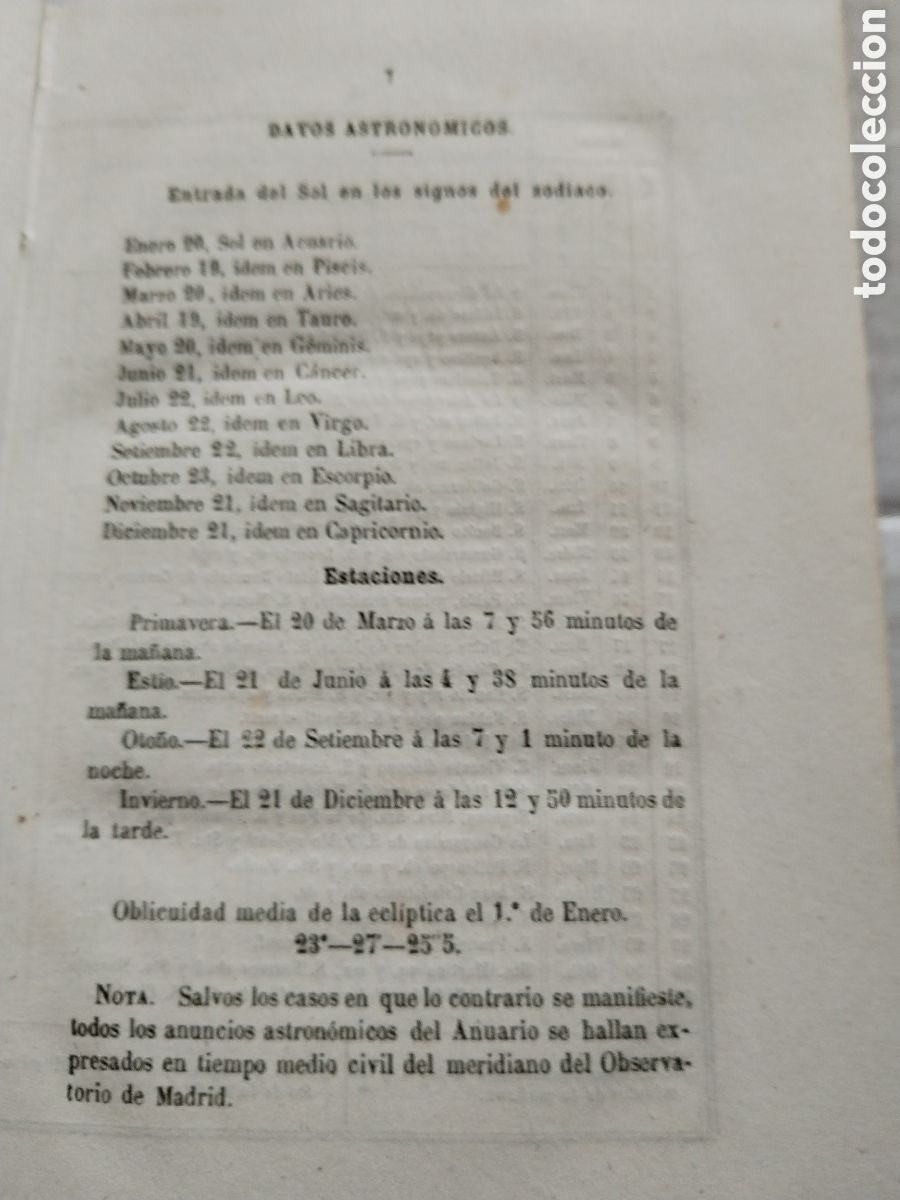 Libros antiguos: ANUARIO ASTRON&Oacute;MICO 1864 - Foto 6