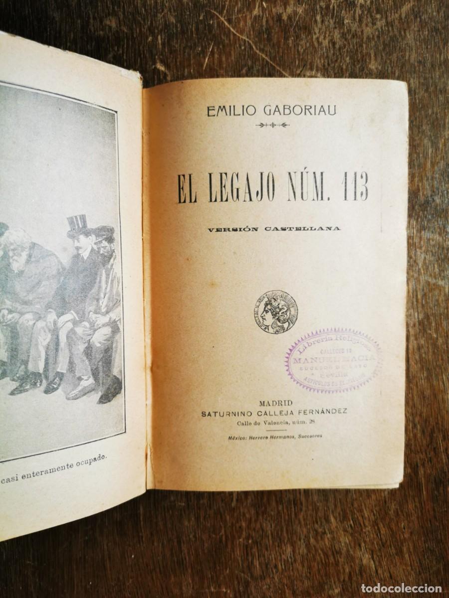 Libros antiguos: GABORIAU, Emilio. El legajo n&uacute;m. 113 - Foto 2