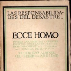 Libros antiguos: VICTOR RUIZ ALBÉNIZ : ECCE HOMO (BIBLIOTECA NUEVA, 1922) EL TEBIB ARRUMI