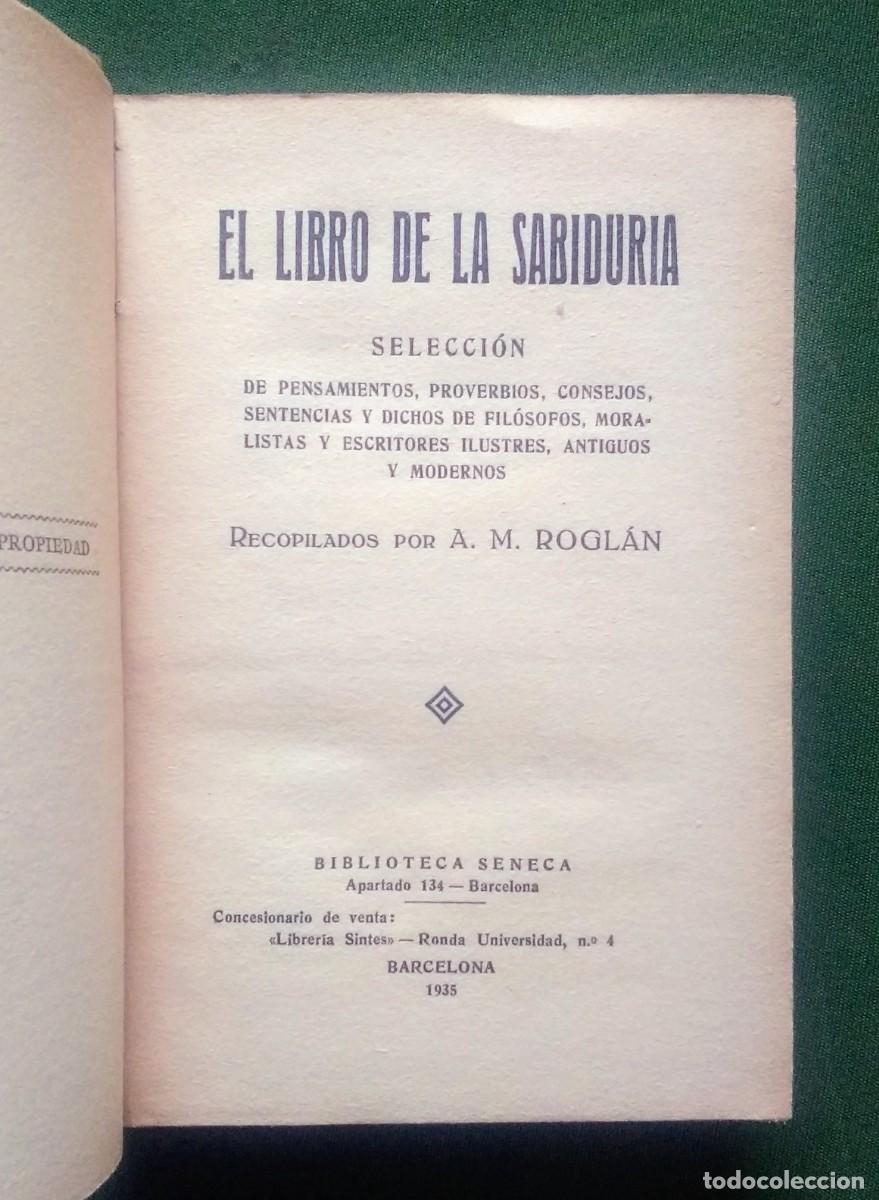 Libros antiguos: EL LIBRO DE LA SABIDUR&Iacute;A - A. M. ROGLAN - 1935 - Foto 2