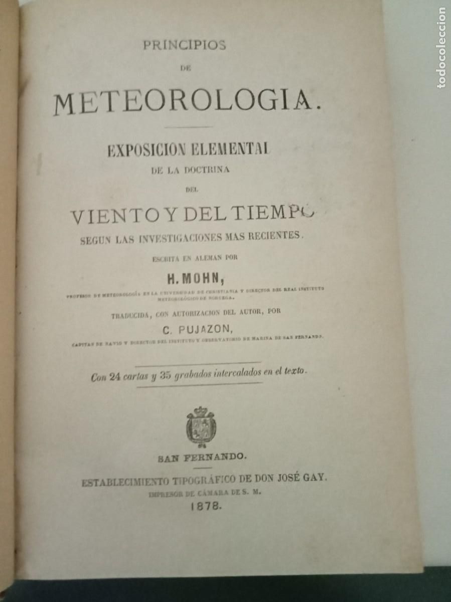 Libros antiguos: H. Mohn. Principios de Meteorolog&iacute;a. 1878 - Foto 2