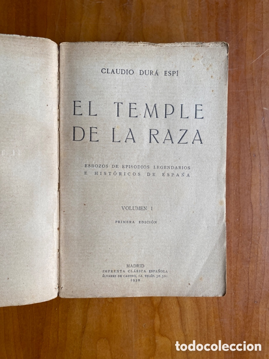 Libros antiguos: El temple de la raza. Claudio Dura Espi. 1930 - Foto 2
