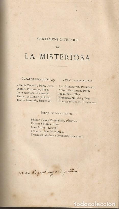 Libros antiguos: CERTAMENS LITERARIS DE LA MISTERIOSA-1877- - Foto 3