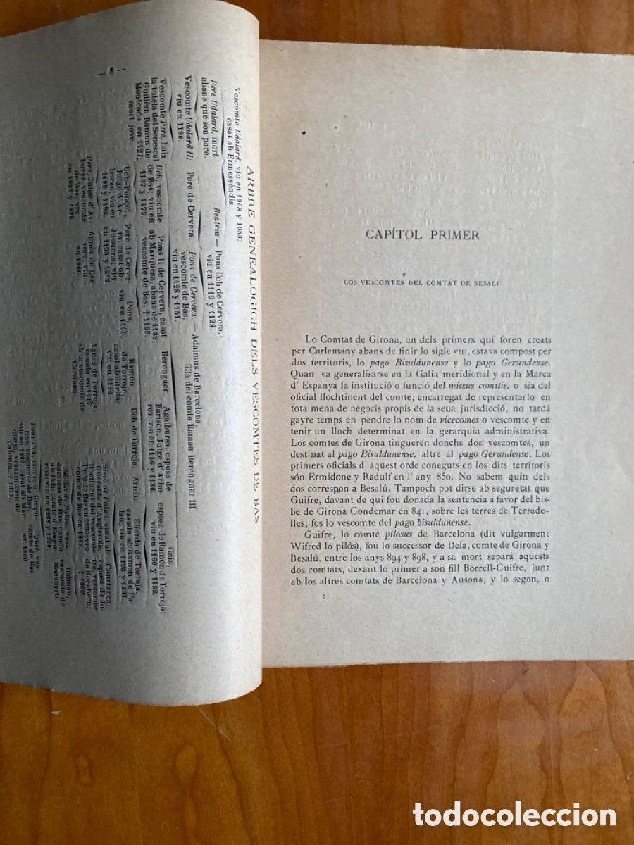 Libros antiguos: Los Vescomptes de Bas en la Illa de Sardenya.1901 - Foto 2