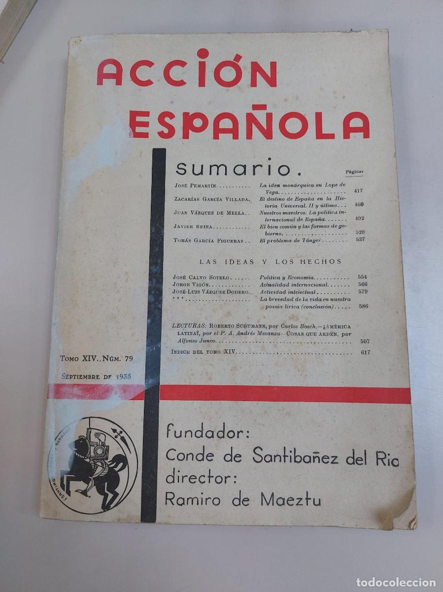 Libros antiguos: Revista Acci&oacute;n Espa&ntilde;ola (N&uacute;mero 79) - Foto 1