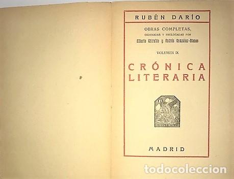 Libros antiguos: RUBEN DARIO ... CRONICA LITERARIA ... (1925) - Foto 2