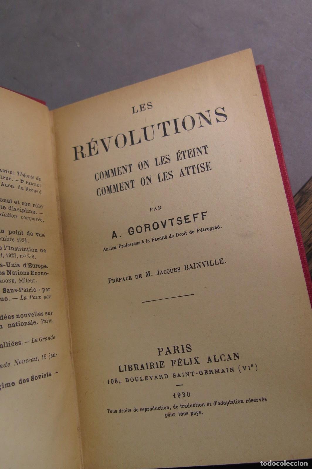 Libros antiguos: 1930.- LES REVOLUTIONS. GOROVTSEFF - Foto 2