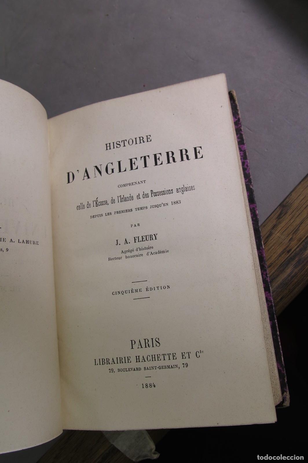 Libros antiguos: Histoire D&acute;Angleterre. J A Fleury - Foto 3