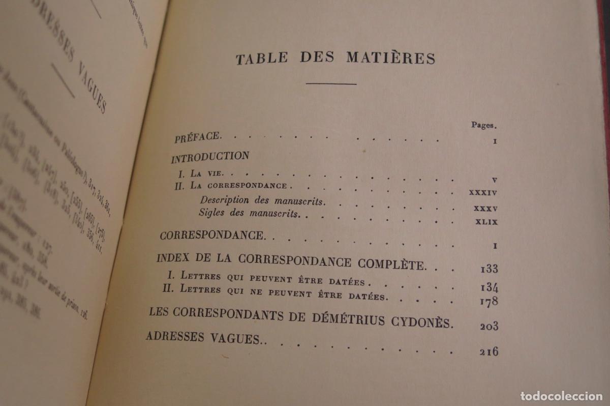 Libros antiguos: DEMETRIUS CYDONES. CORRESPONDENCE - Foto 3