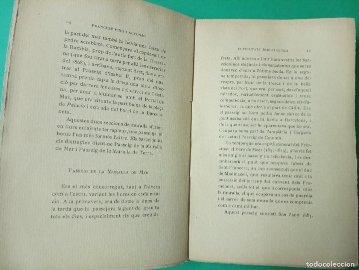 Libros antiguos: Antiguo libro CURIOSITATS BARCELONINES. Barcelona 1920. - Foto 3