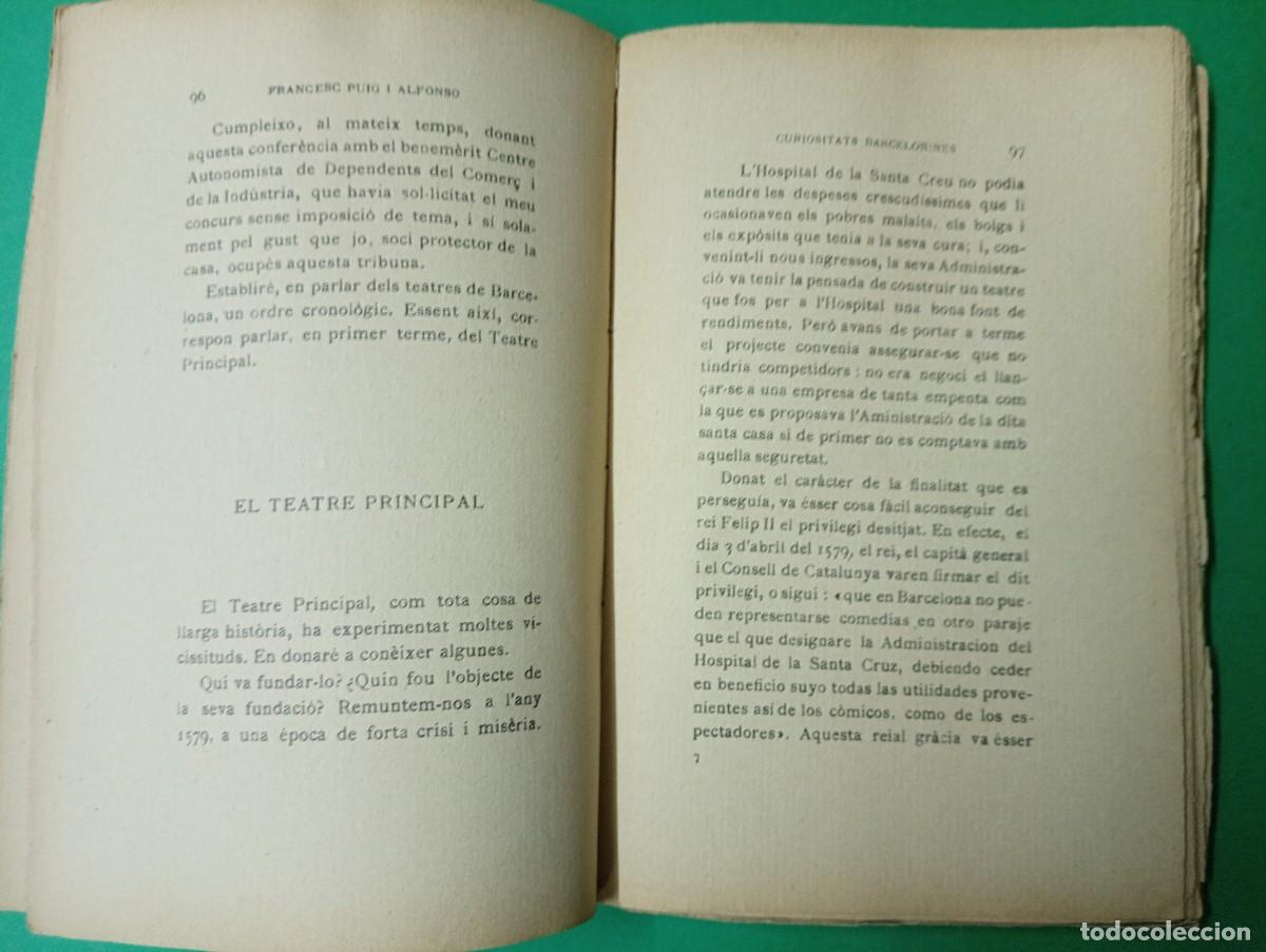 Libros antiguos: Antiguo libro CURIOSITATS BARCELONINES. Barcelona 1920. - Foto 5