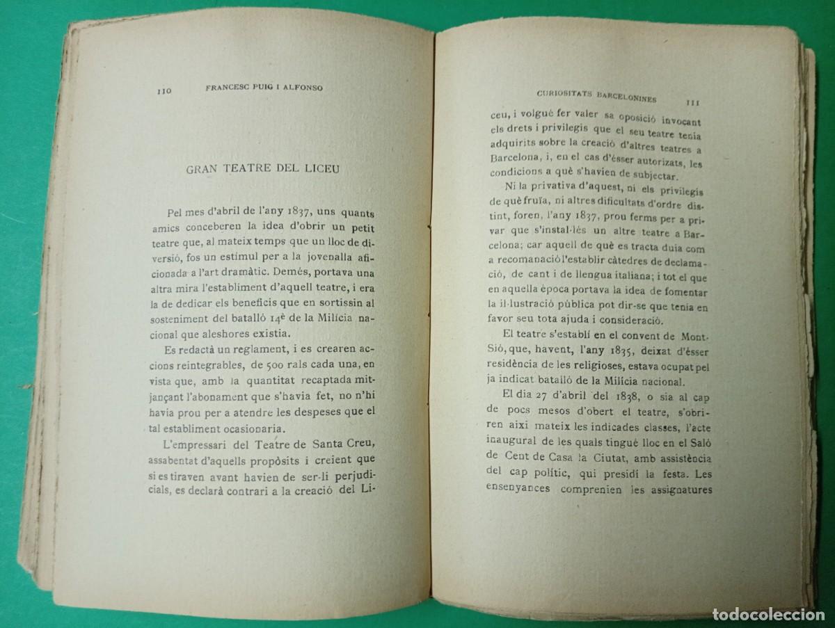 Libros antiguos: Antiguo libro CURIOSITATS BARCELONINES. Barcelona 1920. - Foto 6