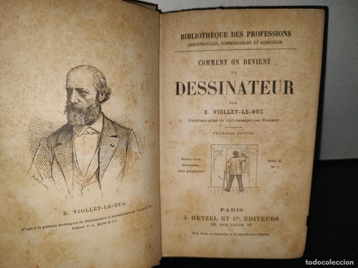 Libros antiguos: 64- C&Oacute;MO VOLVERSE DIBUJANTE. COMMENT ON DEVIENT UN DESSINATEUR - E. VIOLLET-LE-DUC - 1800S - Foto 3