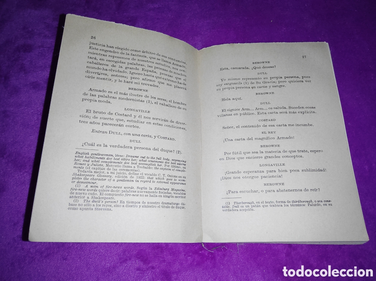 Libros antiguos: TRABAJOS DE AMOR PERDIDOS W.SHAKESPEARE A&Ntilde;O 1925 - Foto 4