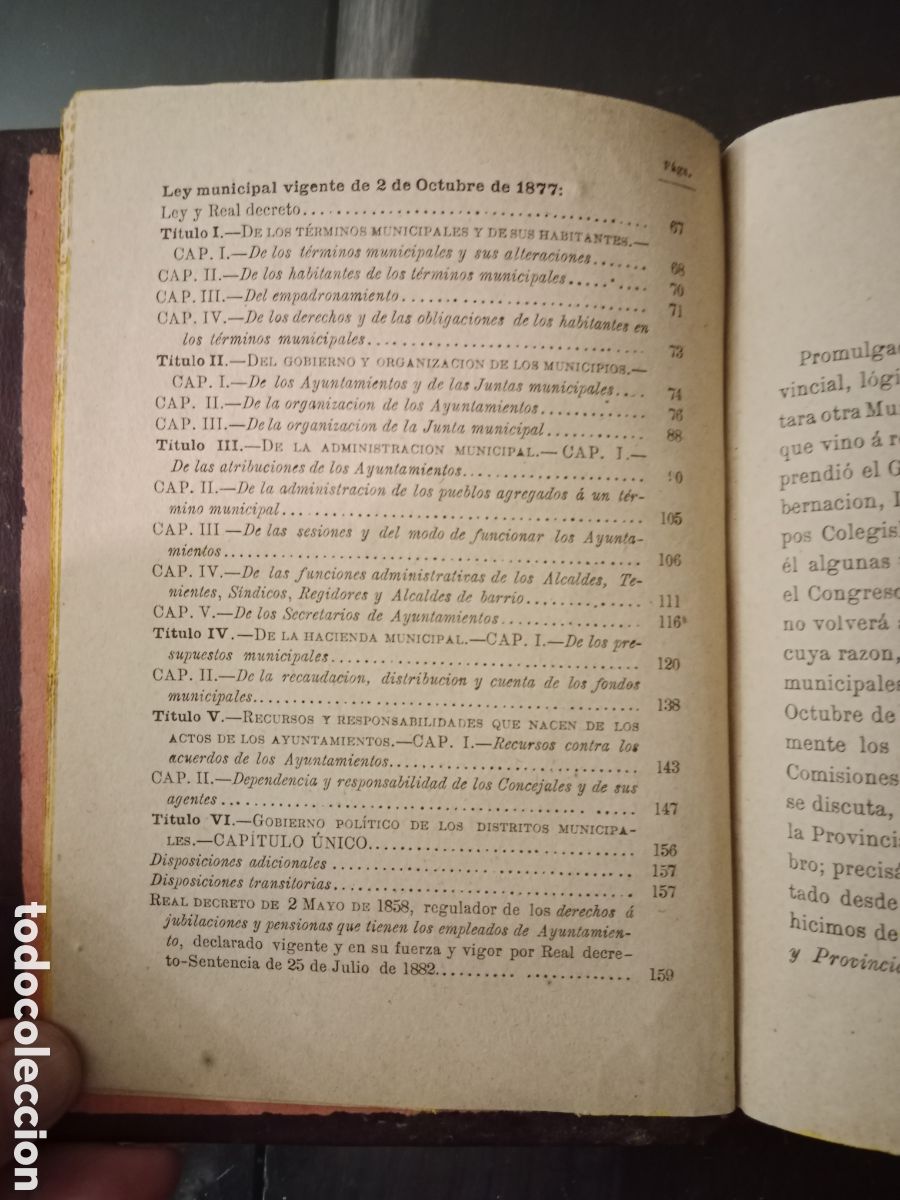 Libros antiguos: Leyes vigentes provincial y municipal de Eusebio Freixa y Rabaso - Foto 5