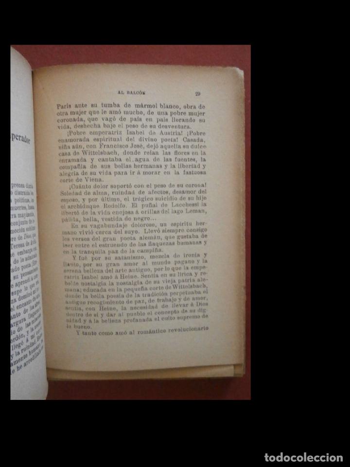 Libros antiguos: Al balc&oacute;n. Carmen de Burgos - Foto 6