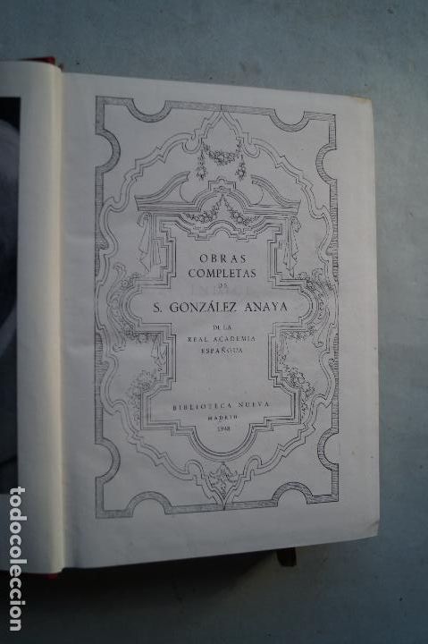 Libros antiguos: OBRAS COMPLETAS DE S. GONZALEZ ANAYA - Foto 2