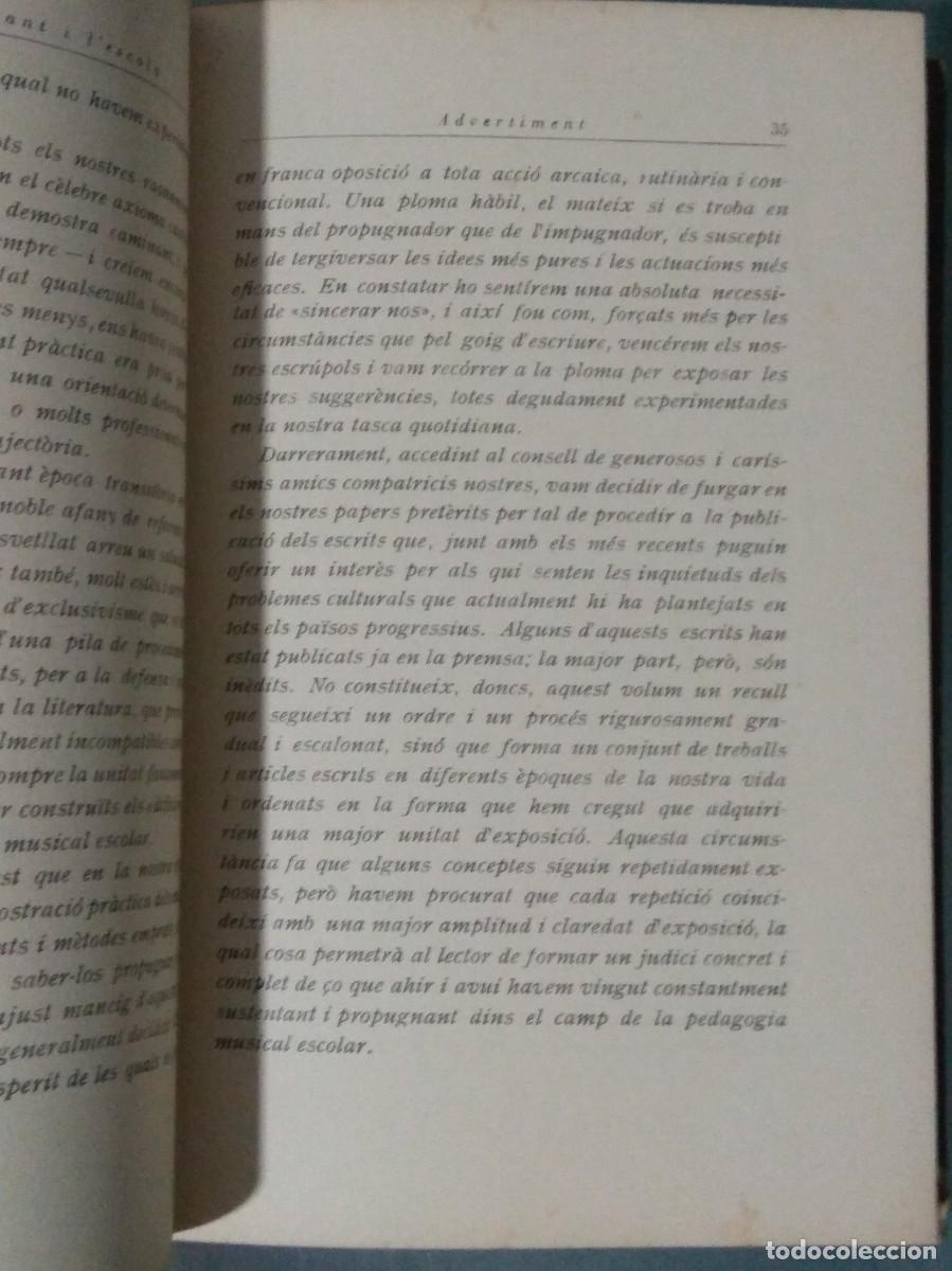 Libros antiguos: LA M&Uacute;SICA, EL CANT I LESCOLA - Foto 4
