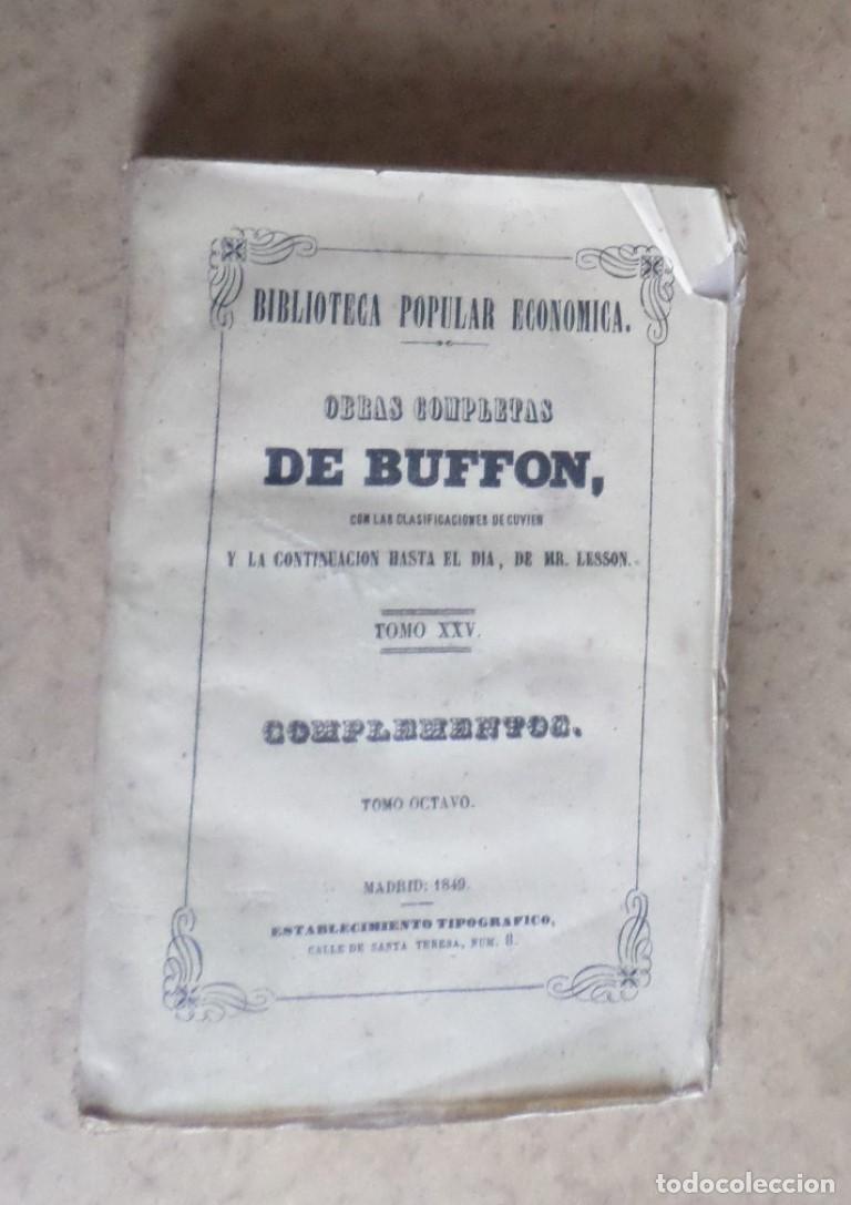 Libros antiguos: Obras completas DE BUFFON - COMPLEMENTOS - Tomo 8 - Madrid 1849 - Foto 1