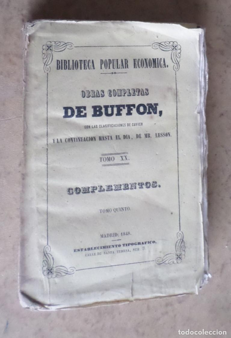 Libros antiguos: Obras completas DE BUFFON - COMPLEMENTOS - Tomo 5 - Madrid 1848 grabado - Foto 1