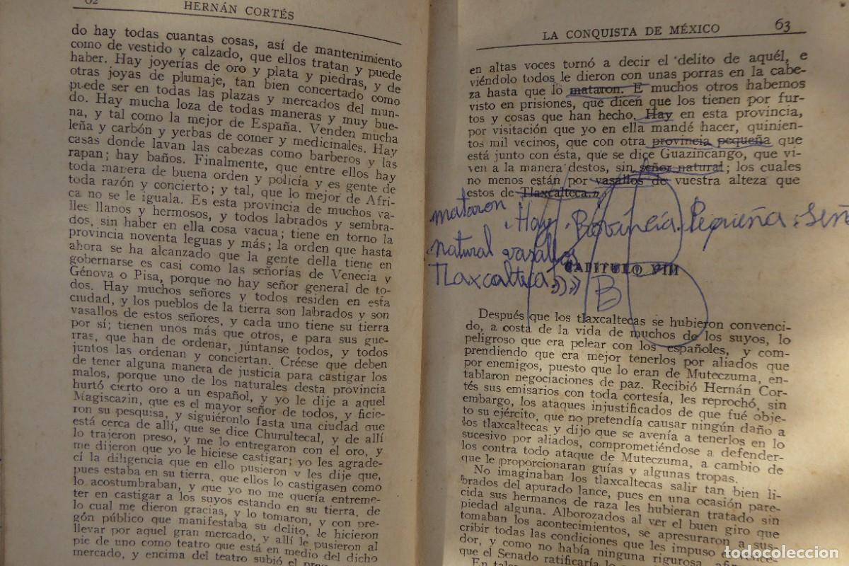 Libros antiguos: HERNAN CORT&Eacute;S Y LA CONQUISTA DE M&Eacute;XICO. - Foto 2