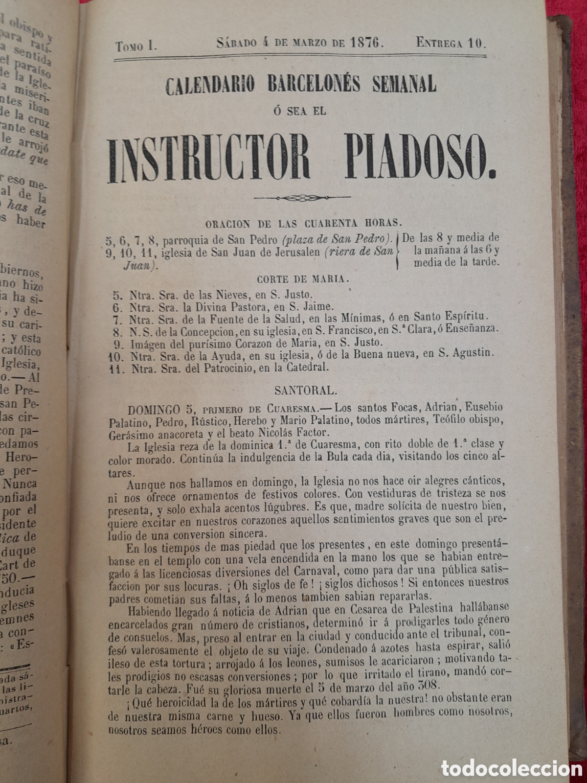 Libros antiguos: L-7284. CALENDARIO BARCELON&Eacute;S. 1876 - Foto 4
