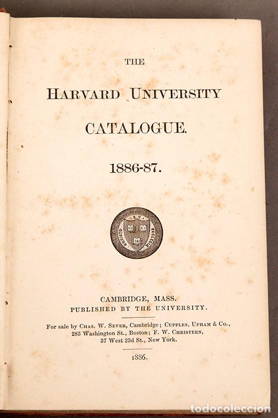 Libros antiguos: The Harvard University Catalogue 1886-87 - Foto 3