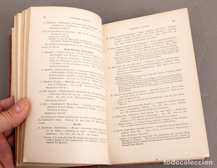 Libros antiguos: The Harvard University Catalogue 1886-87 - Foto 8