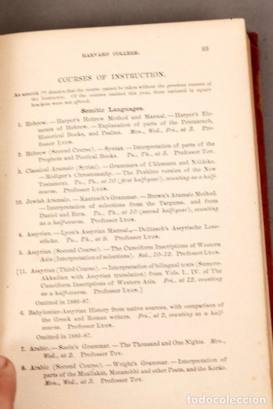 Libros antiguos: The Harvard University Catalogue 1886-87 - Foto 9