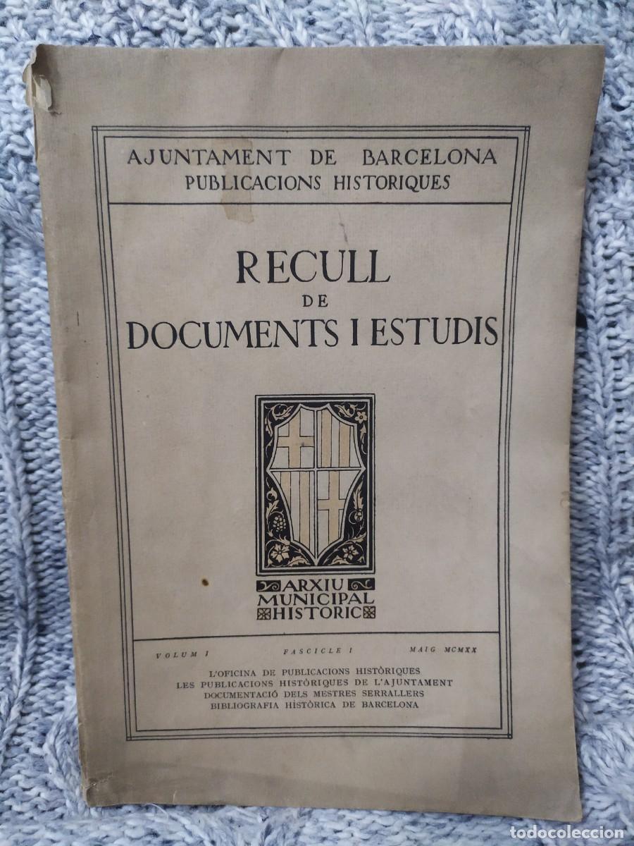 Libros antiguos: 1920. Recull de documents I estudis. - Foto 1