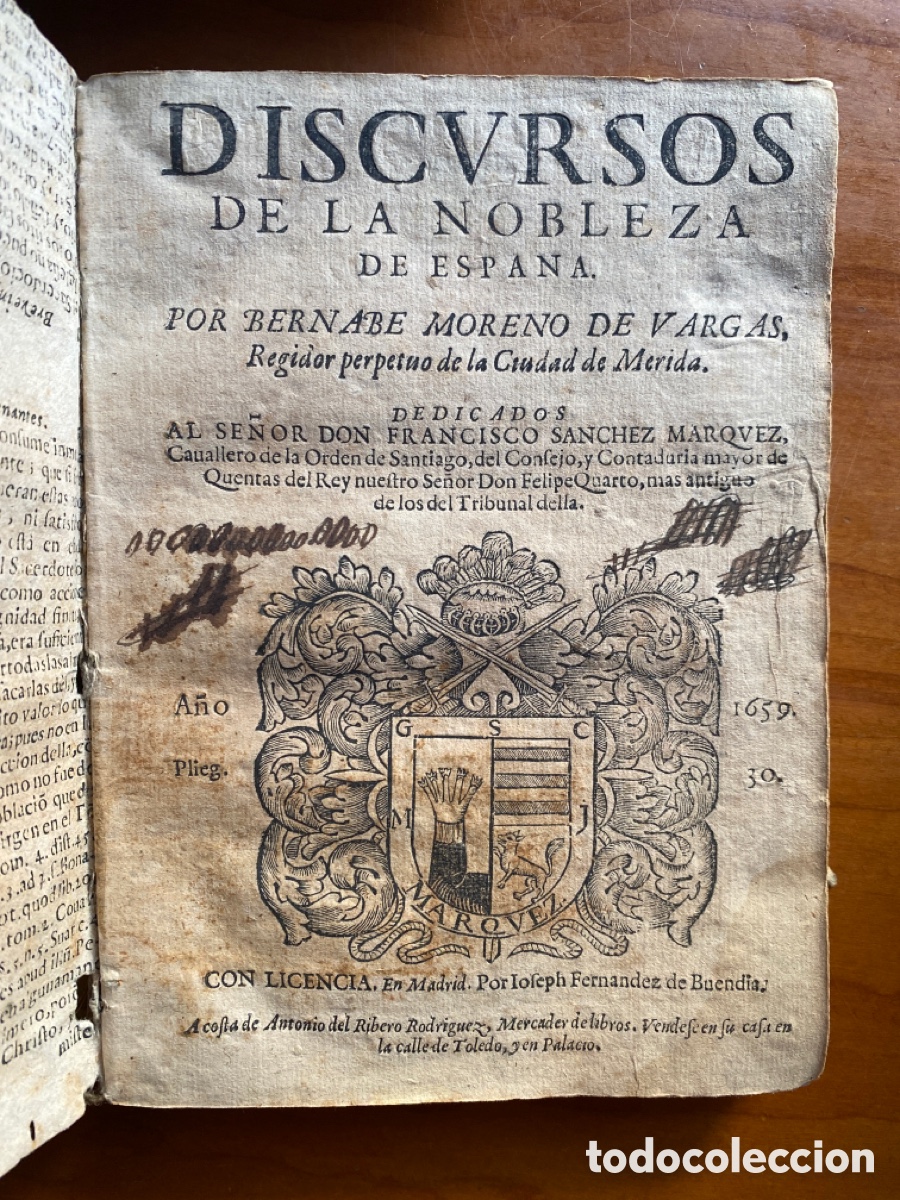 Libros antiguos: Discursos de la nobleza de Espa&ntilde;a - Foto 1