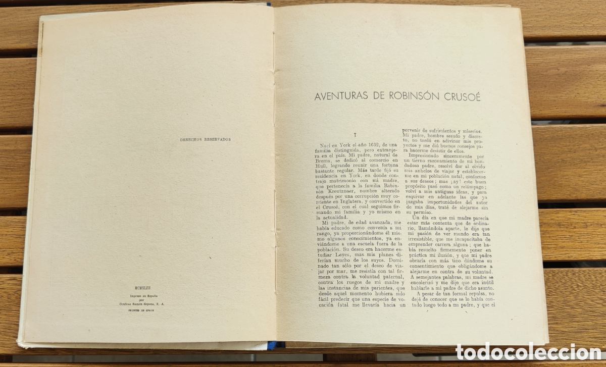 Libros antiguos: Robinson Crusoe. A&ntilde;o 1943 - Foto 2