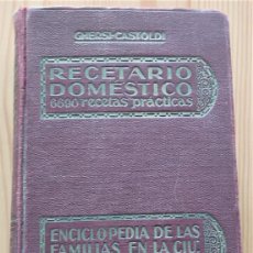 Libros antiguos: RECETARIO DOMÉSTICO 6690 RECETAS PRÁCTICAS - GHERSI Y CASTOLDI - GUSTAVO GILI AÑO 1934. Lote 397922169