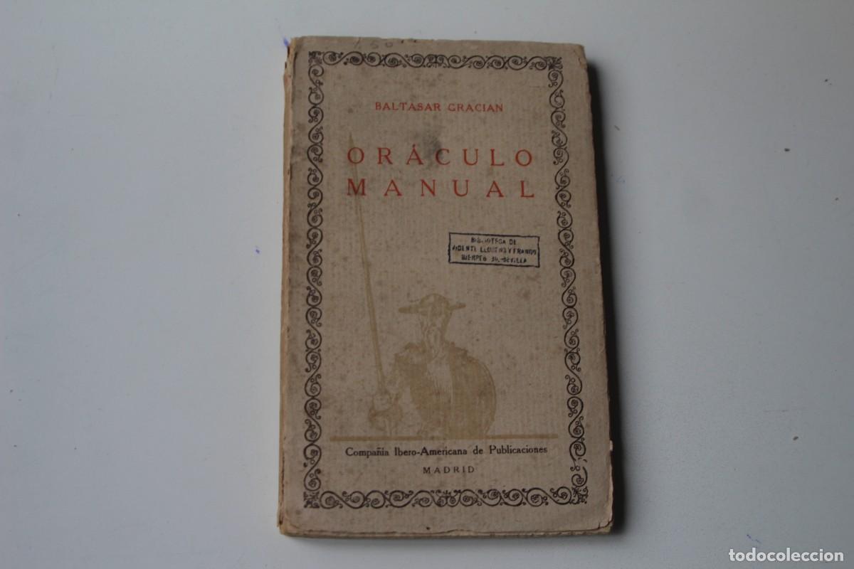 Libros antiguos: OR&Aacute;CULO MANUAL BALTASAR GRACIAN - Foto 1