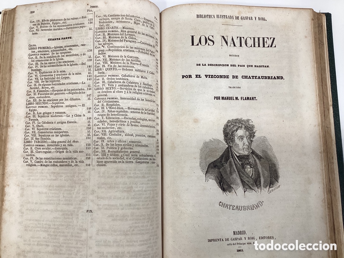Libros antiguos: Conjunto de obras de Chateaubriand encuadernadas en un libro. - Foto 3