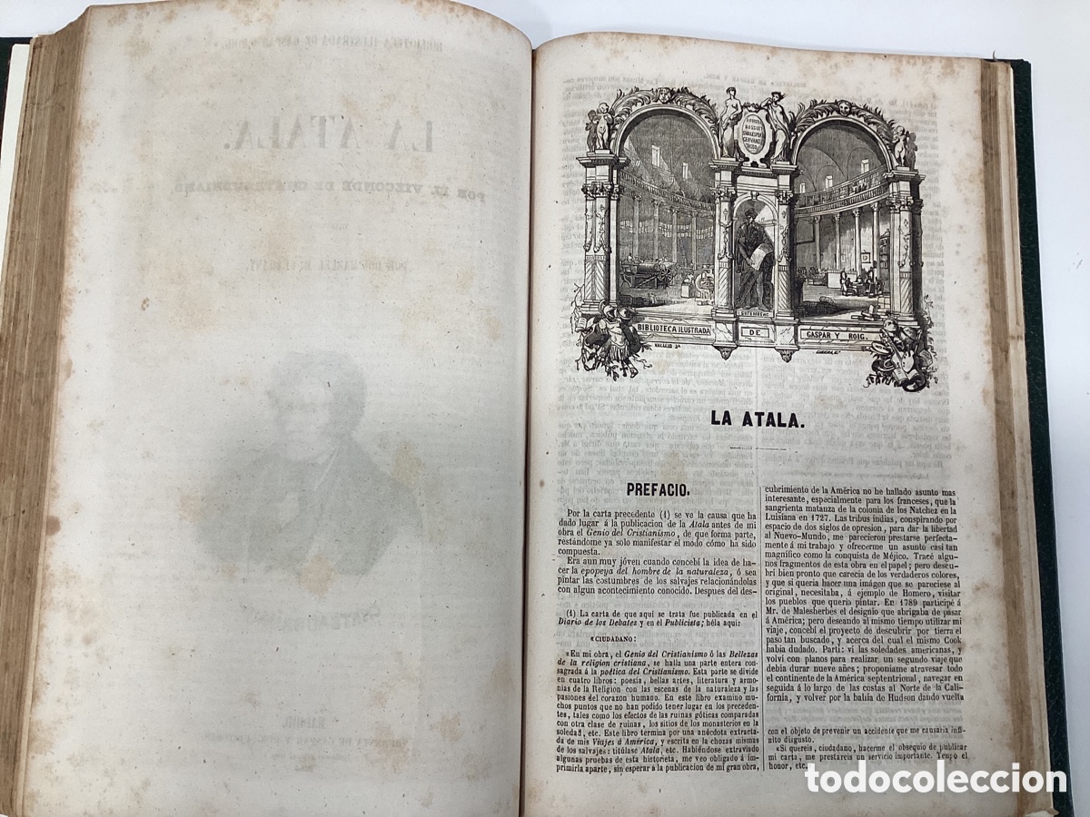 Libros antiguos: Conjunto de obras de Chateaubriand encuadernadas en un libro. - Foto 5