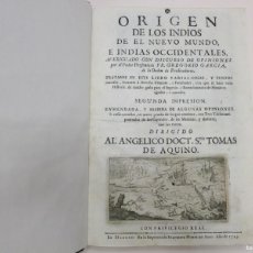 Libros antiguos: ORIGEN DE LOS INDIOS DE EL NUEVO MUNDO, E INDIAS OCCIDENTALES-GARCÍA, GREGORIO (1729). Lote 400017289