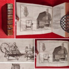 Libros antiguos: AÑO 1747 - TECNOLOGÍA DEL SIGLO XVIII - 30 LAMINAS DESPLEGABLES - GRABADOS - INDUSTRIA, MODA, TEXTIL. Lote 400013784