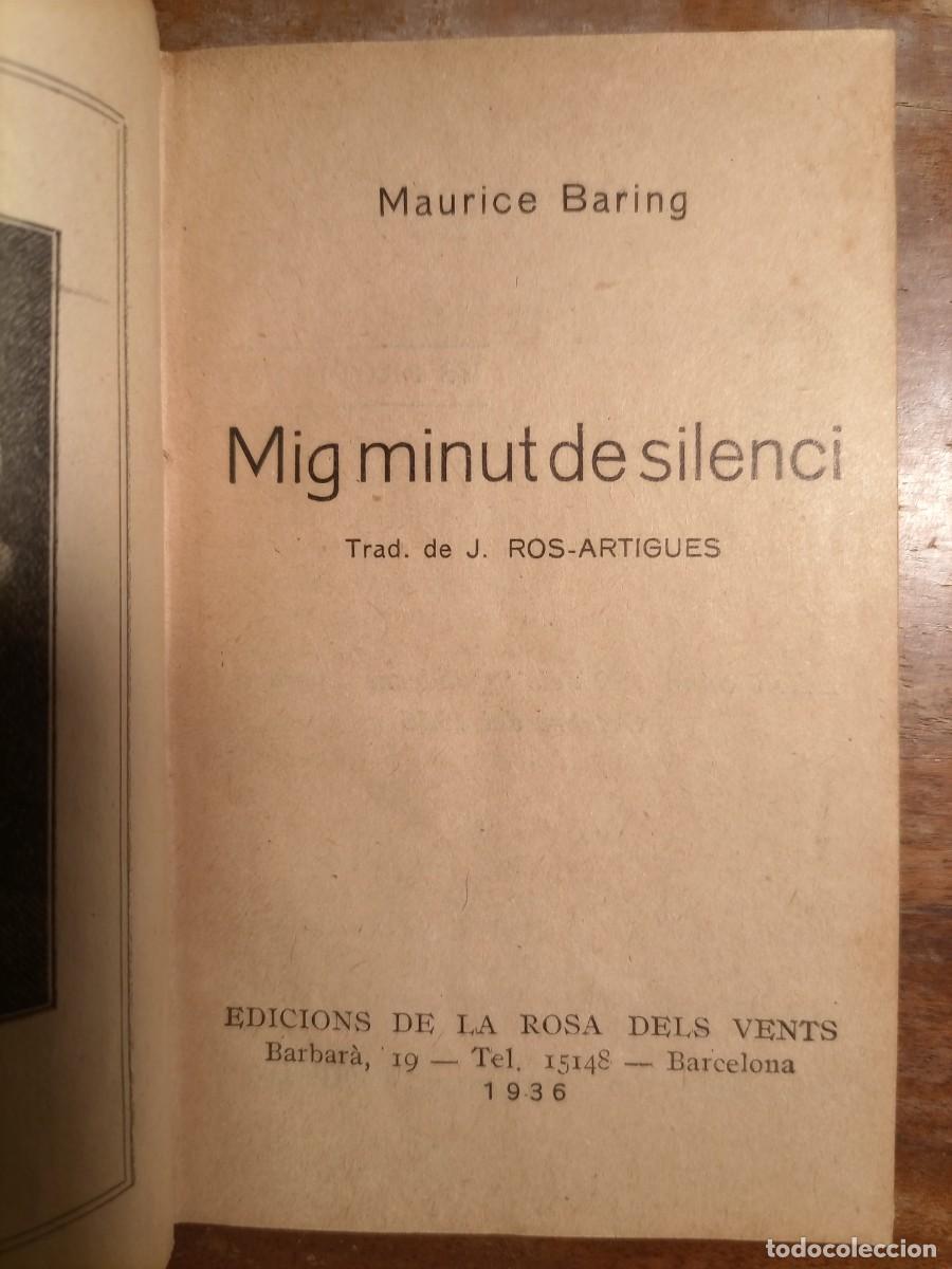 Libros antiguos: Maurice Baring Mig minut de silenci - Foto 6