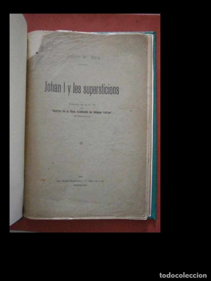 Libros antiguos: Johan I y les supersticions. Joseph M&ordf; Roca - Foto 1