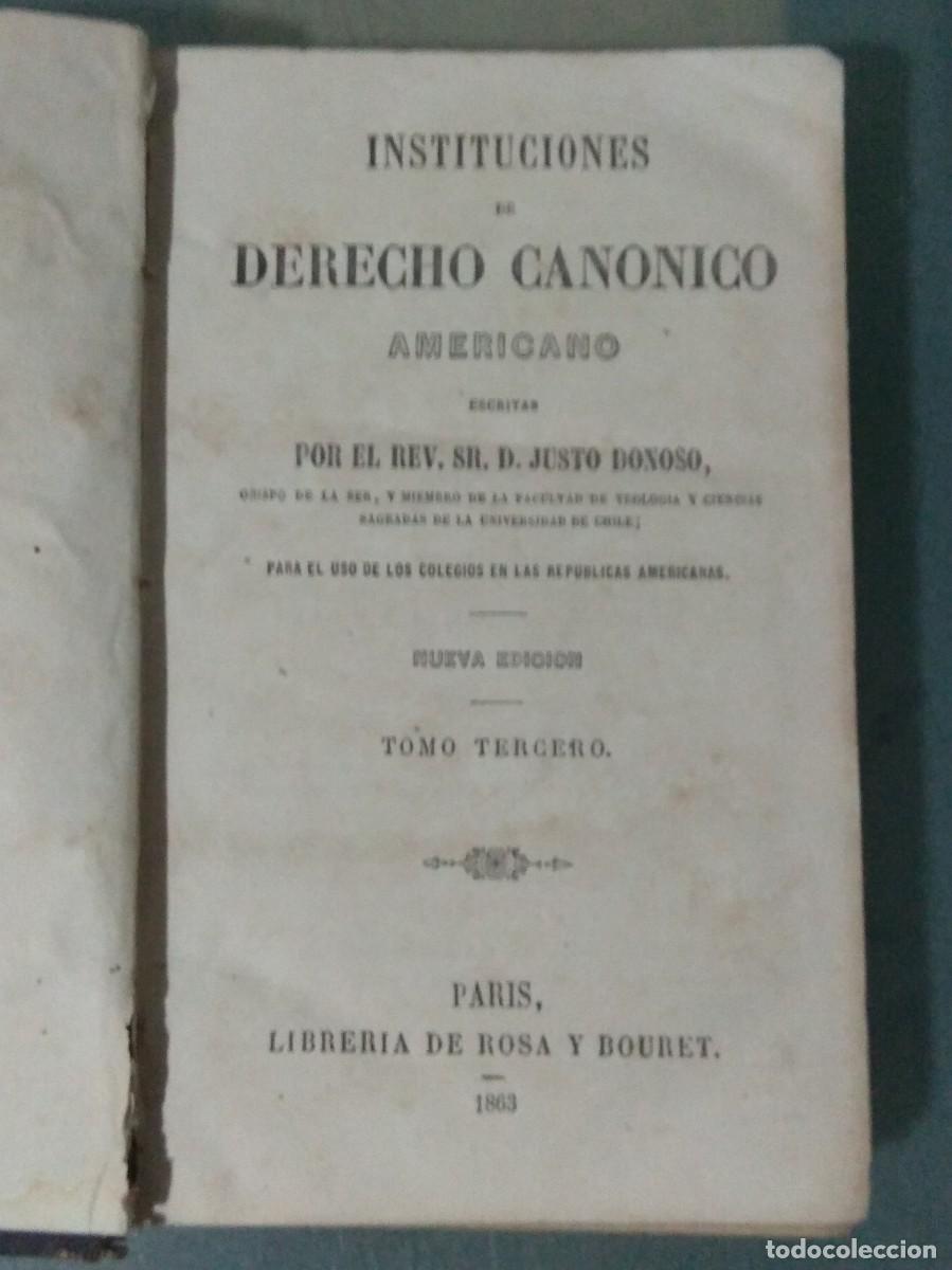 Libros antiguos: INSTITUCIONES DE DERECHO CANONICO AMERICANO. - Foto 2