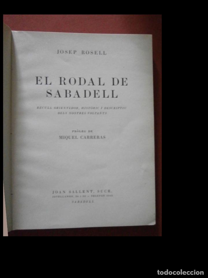 Libros antiguos: El Rodal de Sabadell. Josep Rosell - Foto 6