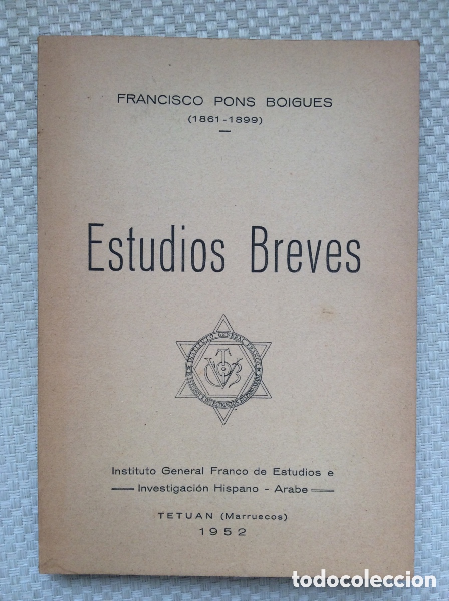 Old books: ESTUDIOS BREVES. FRANCISCO PONS BOIGUES (1861-1899)