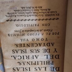 Antiquarische Bücher: GEOGRAFIA HISTORICA ISLAS FILIPINAS AFRICA ISLAS ADYACENTES TOMO 8 PEDRO MURILLO VELARDE 1752. Lote 401214129