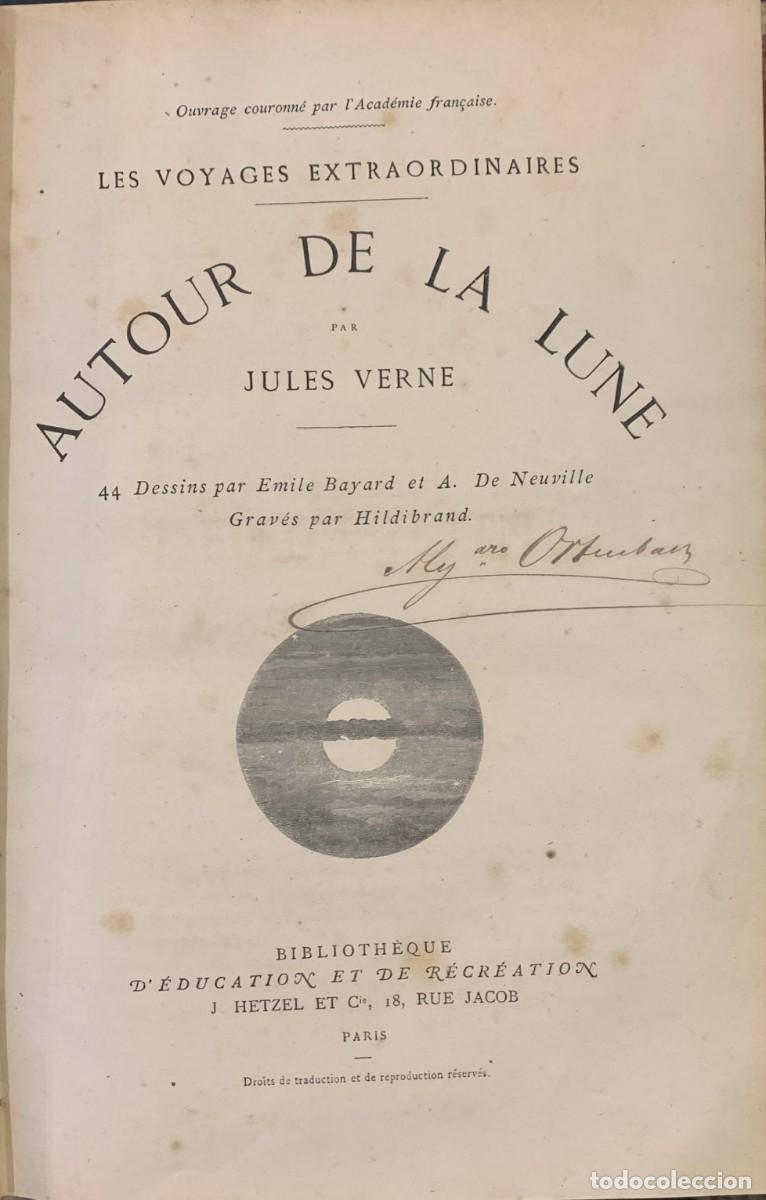 Libros antiguos: Autour de la Lune. Jules Verne - Foto 2