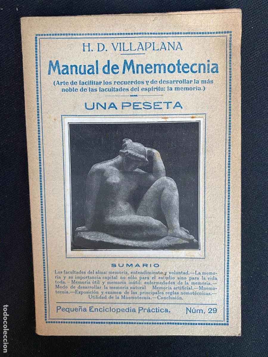 Libri antichi: MANUAL DE MNEMOTECNICA. H.D. VILAPLANA PEQUE&Ntilde;A ENCICLOPEDIA PRACTICA