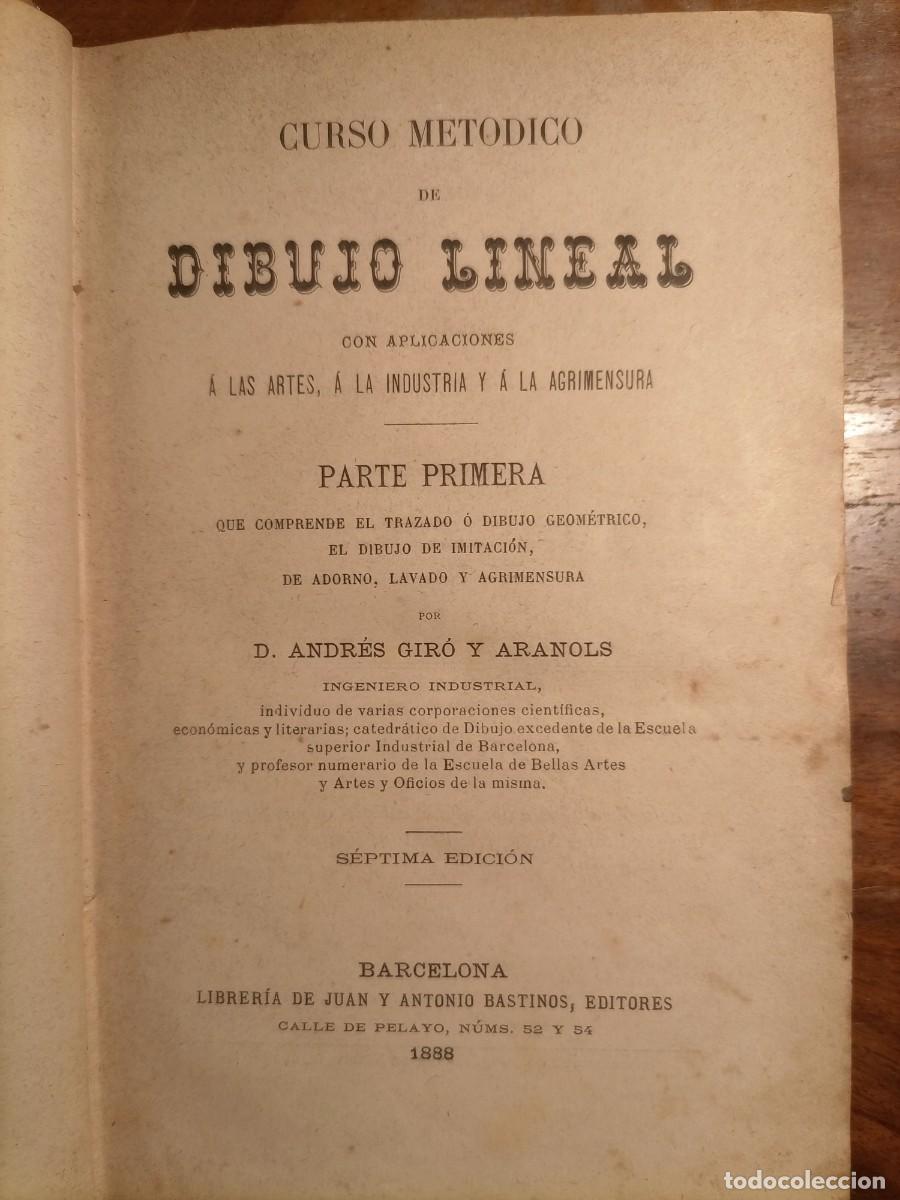 Libros antiguos: Dibujo lineal primera parte 1888 - Foto 5