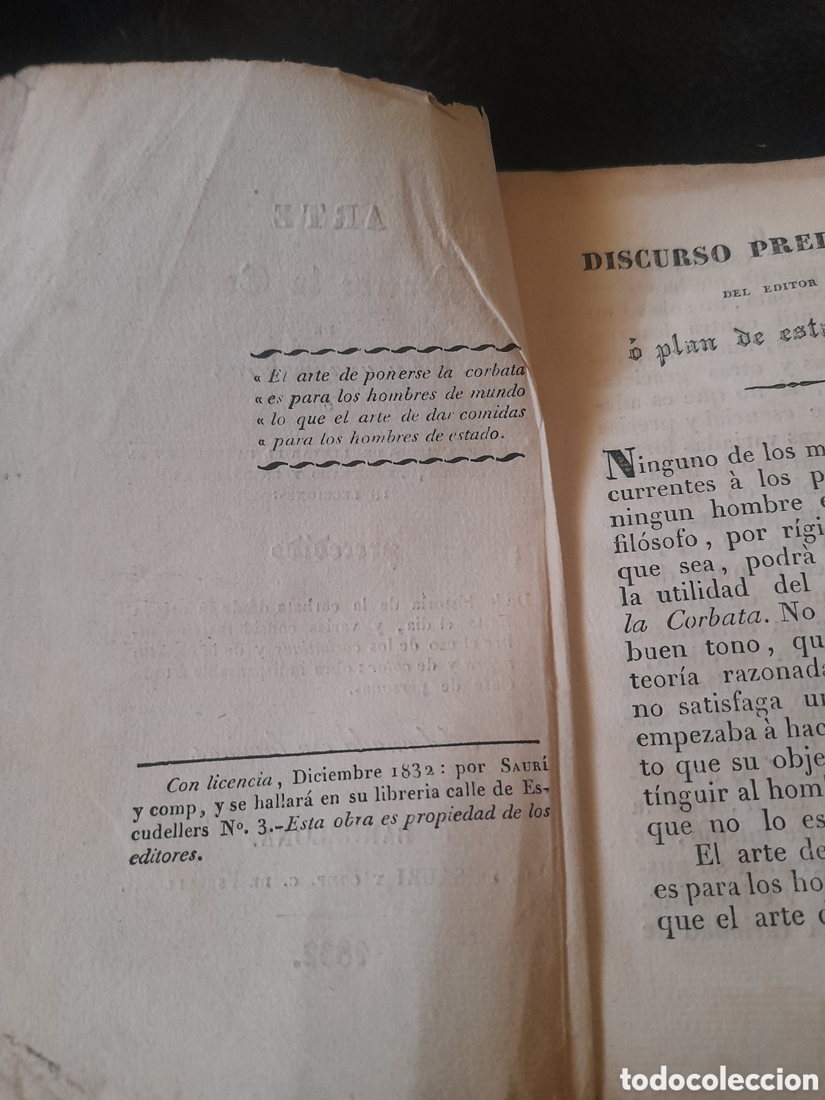 Libros antiguos: Libro, El arte de ponerse la corbata de 1832 - Foto 4