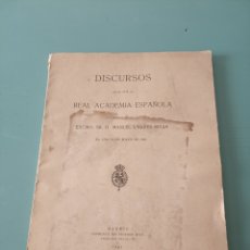 Libros antiguos: DISCURSOS LEÍDOS ANTE LA REAL ACADEMIA ESPAÑOLA. MANUEL LINARES RIVAS. 15 DE MAYO 1921. Lote 402161404