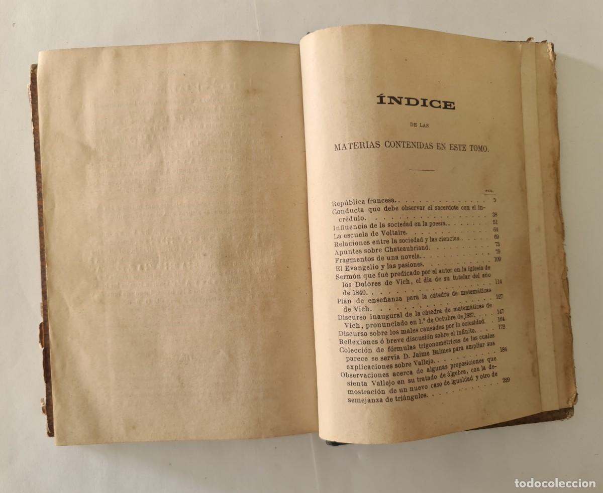 Libros antiguos: El Criterio. Escritos p&oacute;stumos. Balmes - Foto 4
